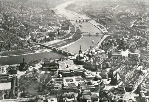 Ansichtskarte Dresden Luftbild - Neustadt und Altstadt 1944/1979