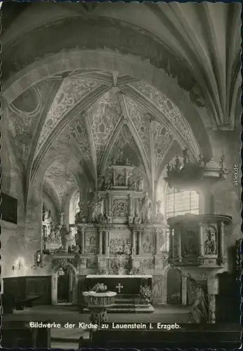 Lauenstein (Erzgebirge)-Altenberg  Kirche:   Kanzel - aus Sandstein 1965