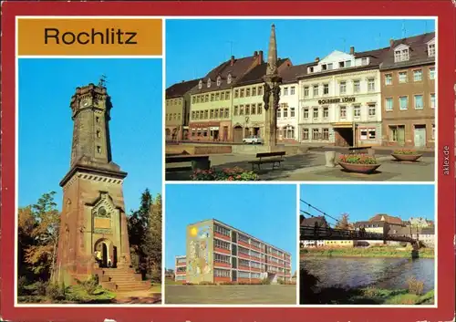 Rochlitz Aussichtsturm am Rochlitzer Berg, Platz der Befreiung Oberschule 1980