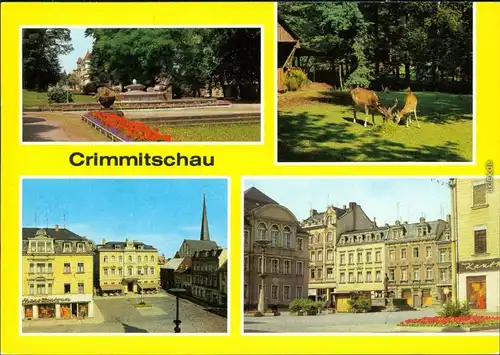 Crimmitschau Friedenspark, Sahnpark, Hotel Haus der Einheit, Markt 1982