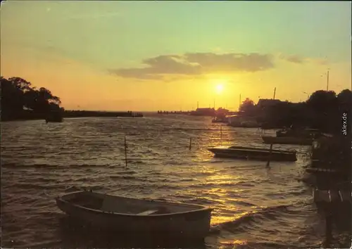 Sonnenauf/untergang am Anlegesteg - Boote und Kähne Ostsee Bild Heimat DDR 1981