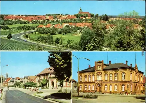 Brüel Panorama-Ansicht, Warin - Ernst-Thälmann-Straße, Brüel - Rathaus 1979