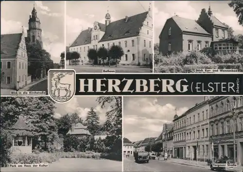 Herzberg (Elster Kirchstraße  Kur- und Wannenbad, Park, Torgauer Straße 1963