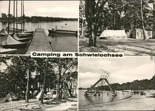 Schwielochsee Campingplatz - Bootssteg, Zelte, Wasserrutsche 1968
