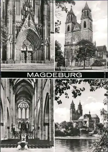 Ansichtskarte Altstadt-Magdeburg Dom - Außen- und Innenansicht 1982