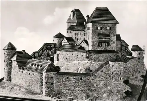 Ansichtskarte Frauenstein (Erzgebirge) Burgruine - Rekonstrucktionsmodell 1978