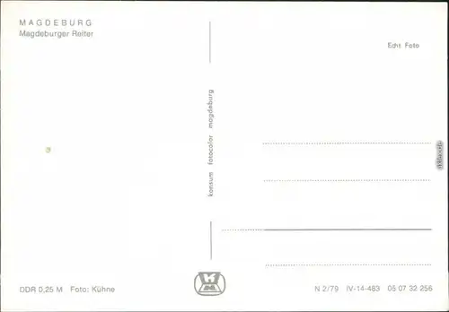 Ansichtskarte Magdeburg Magdeburger Reiter 1979