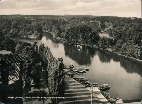 Giebichenstein-Halle (Saale) Blick von der Burg Giebichstein 1956 