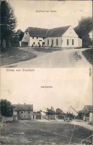 Emsdorf Landsberg (Saalekreis) 2B Gasthof und Dorfpartie b Bitterfeld 1914