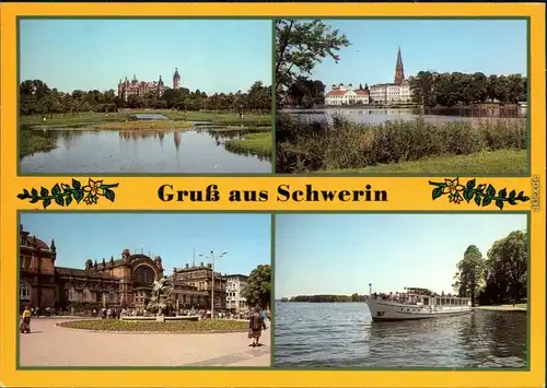 Schwerin   Grunthalplatz, Fahrgastschiff der Weißen Flotte MS "Vaasa" 1986