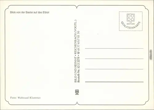 Ansichtskarte Wehlen Blick von Bastei auf das Elbtal, Wehlen 1995