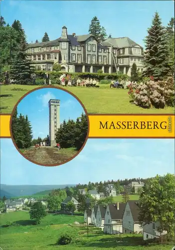 Masserberg Panorama-Ansicht, Hotel-Kurhaus,  Rennsteigwarte-Hartungsklause 1988