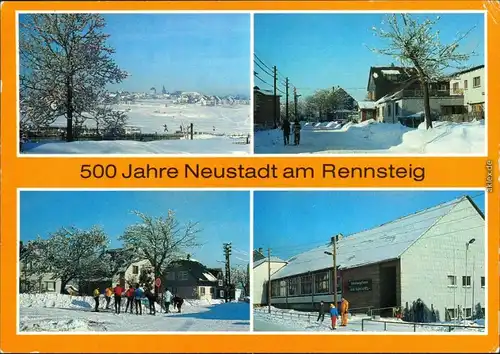Ansichtskarte Neustadt am Rennsteig Stadt, Straßen 500 Jahre - Winter 1986