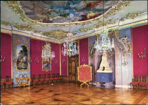 Rudolstadt Staatliche Museen Heidecksburg: Roter Saal Ansichtskarte  1981