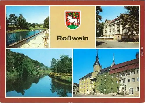 Rosswein/ Roßwein Freibad, Ingenieurschule Talbad, Rathaus 1987