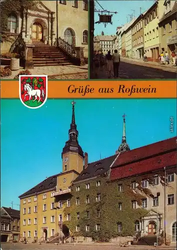 Rosswein/ Roßwein Eingang zum Heimatmuseum, Dresdner Straße, Rathaus 1987