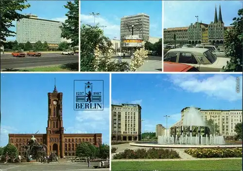 Berlin Hotel Berolina, Weltzeituhr am Alexanderplatz,   Leninplatz 1986