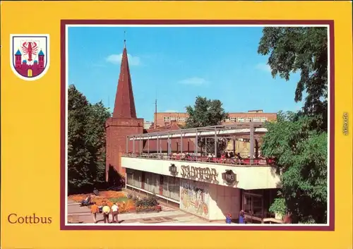 Ansichtskarte Cottbus Choćebuz HO-Gaststätte "Am Stadttor" xx 1988