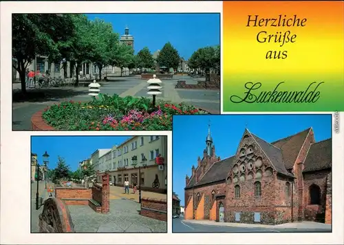 Ansichtskarte Luckenwalde Boulevard, Stadtkirche St. Johannes 1995