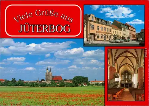 Jüterbog Blick zur Nicolai-Kirche, Markt, Nikolaikirche mit Blick zur Orgel 1995