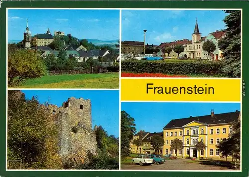 Frauenstein Erzgebirge Schloß und Burgruine, Am Markt, Oberschule g1983