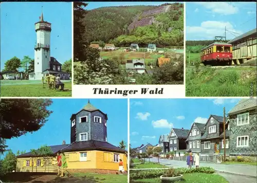 Oberweißbach, Fröbelturm, Unterweißbach, Cursdorf, Bergbahn- Schulstraße 1987