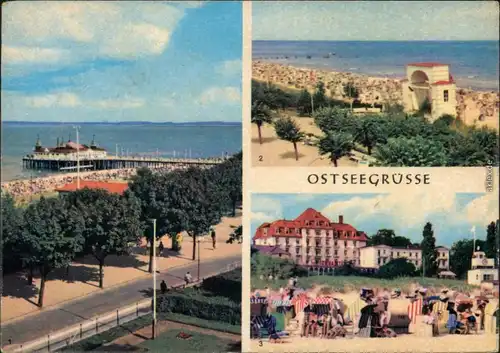 Usedom Ahlbeck: Seebrücke, Bansin Heringsdorf: FDGB-Heim Solidarität 1967