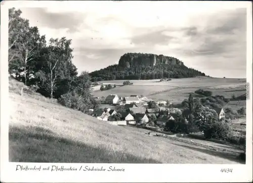 Pfaffendorf-Königstein (Sächsische Schweiz) Panorama-Ansicht, Pfaffenstein 1974