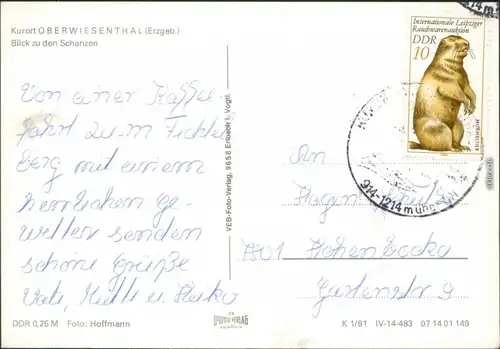 Ansichtskarte Oberwiesenthal Spungschanzen 1981