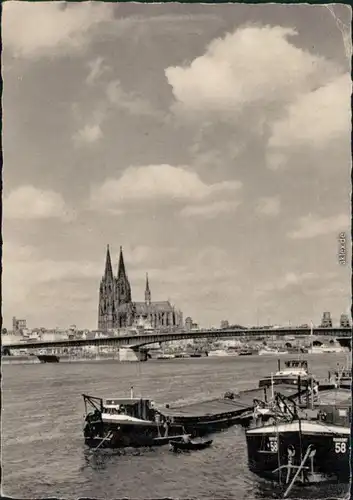 Ansichtskarte Köln Coellen | Cöln Kölner Dom und Rheinbrücke 1956