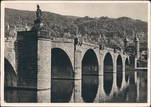 Ansichtskarte Heidelberg Karl-Theodor-Brücke 1952