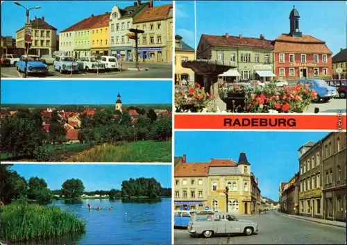 Radeburg Platz 8. Mai, Teilansicht,  "Ratskeller", Heinrich-Zille-Straße 1978