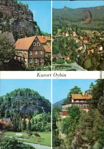 Ansichtskarte Oybin Teilansicht, Berg Oybin, Ringweg, HOG "Berg Oybin" 1980