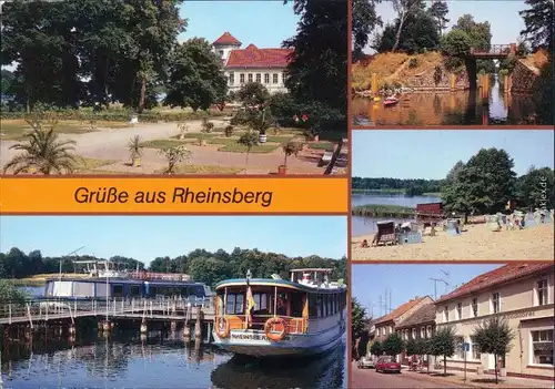 Rheinsberg Schlosspark mit Orangerie, Anlegestelle  , Freibad, Seestraße 1989