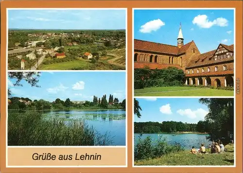 Lehnin-Kloster Lehnin  Mühlenteich Klosterkirche, Badestelle am Klostersee 1989