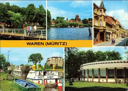 Waren (Müritz) Kietzbrücke, Blick von der Kietzbrücke zur Altstadt,1982