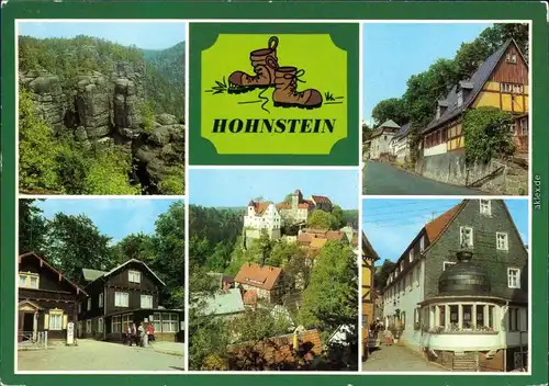 Hohnstein  Panorama-Ansicht, Hafersäcke, Obere Straße, Brand Ferienheim 1984