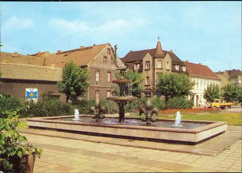 Ansichtskarte Elsterwerda Wikow Elsterbrunnen am Marktplatz 1981