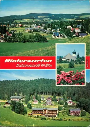 Ansichtskarte Hinterzarten Panorama, Blick in den Ort und Kirche 1989