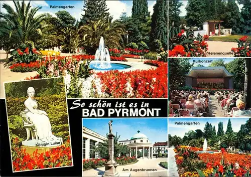 Bad Pyrmont Palmengarten, Helenenquelle, Kurkonzert,  Augenbrunnen,   1993