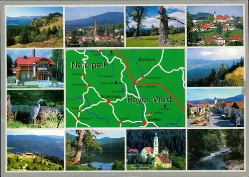 Zwiesel Naturpark-Bayerischer-Wald mit Karte und vielen kleinen Bildern 1988
