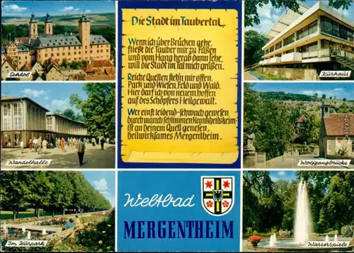Bad Mergentheim Schloß, Kurhaus, Wandelhalle, Wolfgangsbrücke, 1976