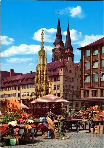 Ansichtskarte Nürnberg Schöner-Brunnen 1988