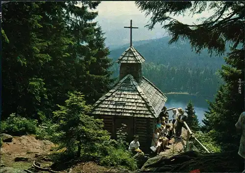 Ansichtskarte  Rachelkapelle mit  Rachelsee 1984