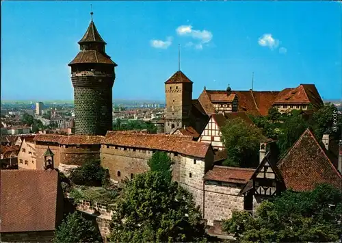 Ansichtskarte Nürnberg Sinwellturm und Heidenturm auf der Kaiserburg 1993