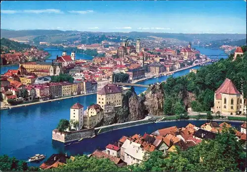 Ansichtskarte Passau Panorama-Ansicht 1992