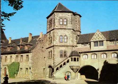 Ansichtskarte Halle (Saale) Moritzburg: Innenhof 1995