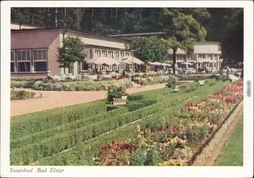 Ansichtskarte Bad Elster Badecafé am Badeplatz 1957