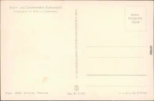 Ansichtskarte Erfurt Internationale Mahn- und Gedenkstätte Buchenwald 1953