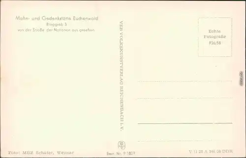 Weimar KZ Buchenwald Gedenkstätte Ringgrab 3 von Straße der Nationen aus 1958